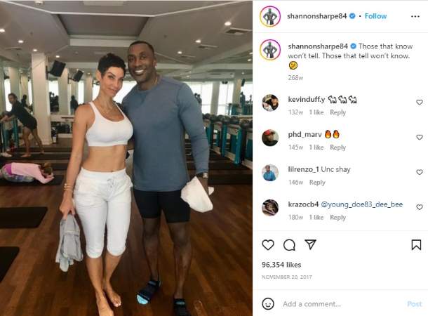 Shannon Sharpe with Nicole Murphy on his Instagram.